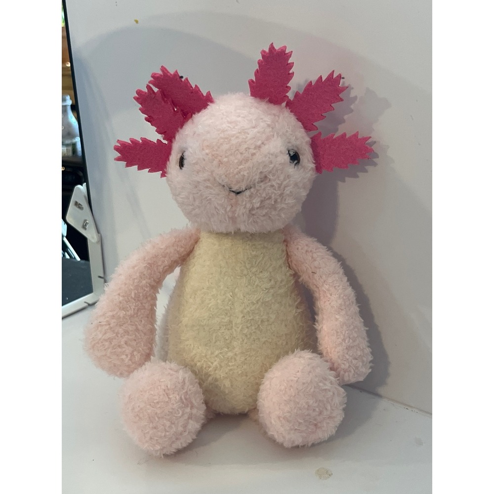 Adventure Planet Pink Axolotl Plush Stuffed Animal Salamander Magenta Gills 8in